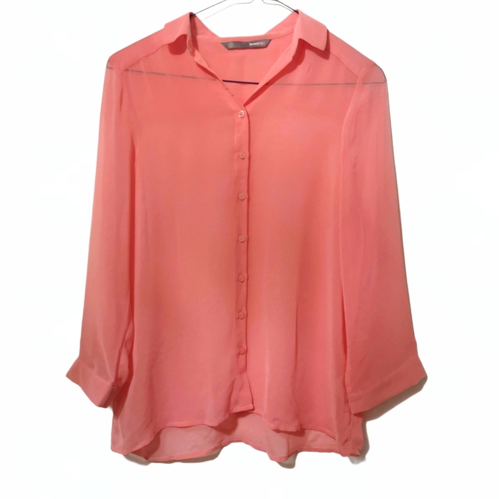 Smartset Sheer Bright Pink Blouse